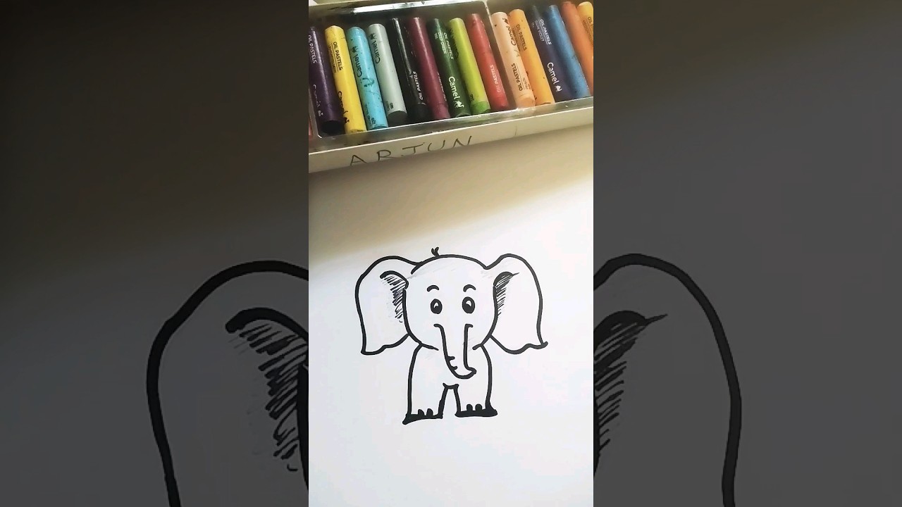 Elephant drawing for kids | easy elephant drawing | how to draw elephant easy #cartoon elephant