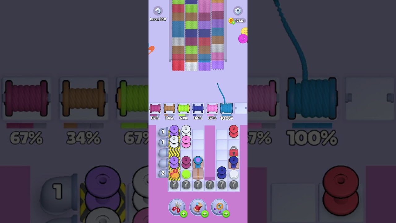 Knit Out Level 550 Solution #knitoutpuzzlegame #knitout #knitoutlevel #knitoutgame #level550