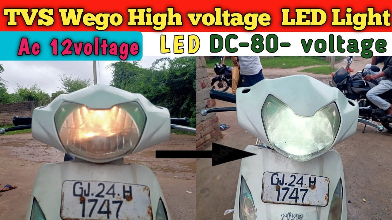 TVS wego AC to DC conversion |Full LEDsetup/How to change headlight connectionsform enginetobattery
