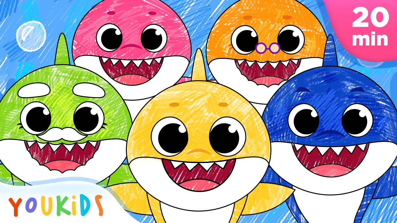 Baby Shark Song | Colorful Family Surprise | 20 Min Compilation of YouKids Songs