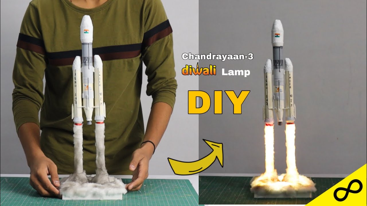 DIY Chandrayaan-3 launch Diwali Lamp(चंद्रयान-3 का सजावटी लैंप)