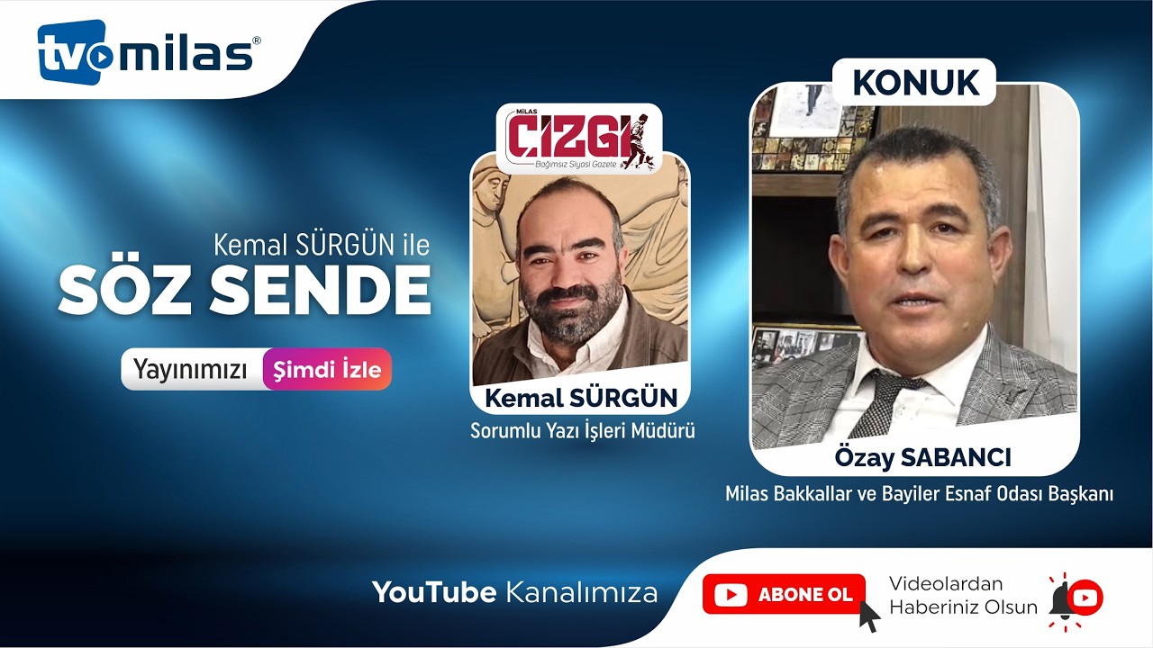 Özay SABANCI'nın konuk olduğu SÖZ SENDE Programı Kemal SÜRGÜN ile devam ediyor...