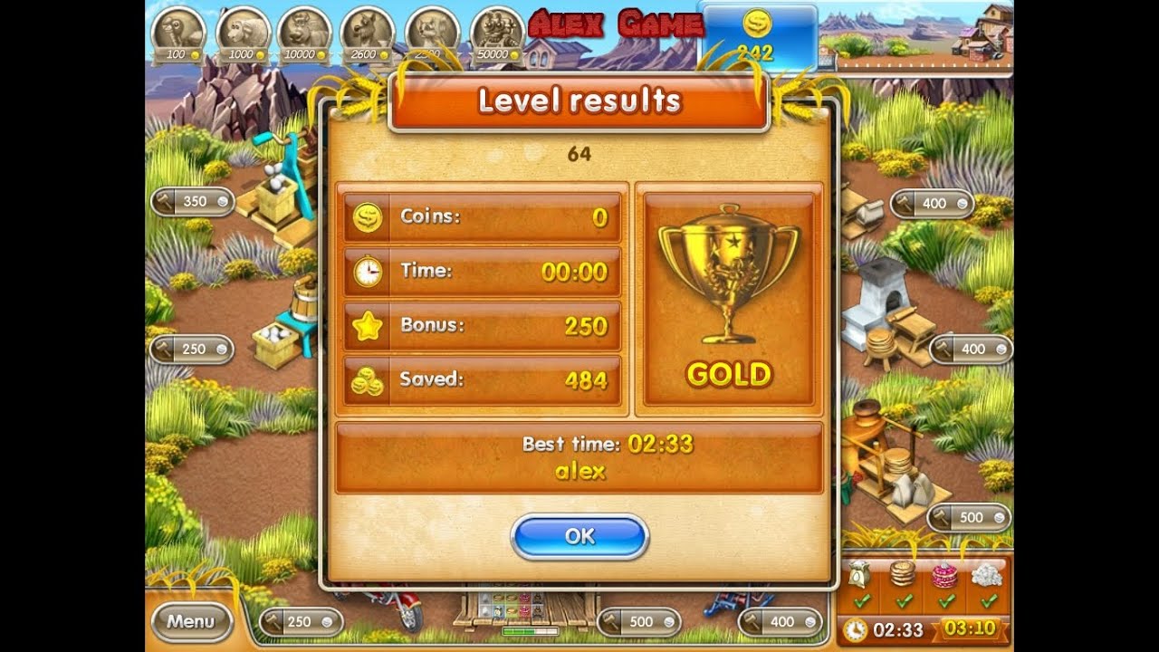 Farm Frenzy 3 American Pie (level 64) only GOLD Веселая ферма 3 Американский пирог Уровень 64 Золото