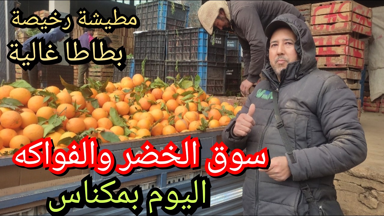 تراجع طفيف في أسعار الخضر والفواكه بالجملة بمدينة مكناس ليوم الثلاثاء 20 رمضان و ارتفاع ثمن البطاطس