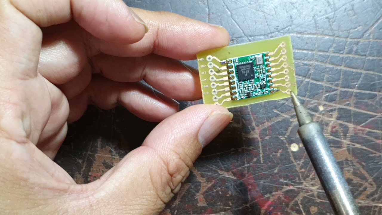 SMD soldering RFM95 on custom PCB breakout board