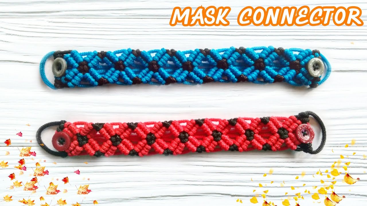 DIY. MASK CONNECTOR WITH MACRAME PATTERN. KONEKTOR MASKER TALI KUR