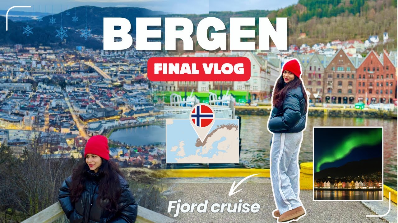 Exploring Bergen Norway 🇳🇴 | Mount Fl&oslash;yen Sunset + Fjord Cruise | Norway Travel Vlog Part 3