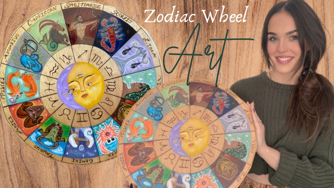 Witchy Zodiac Wheel Art ~aesthetic~ Astrology Art Wheel