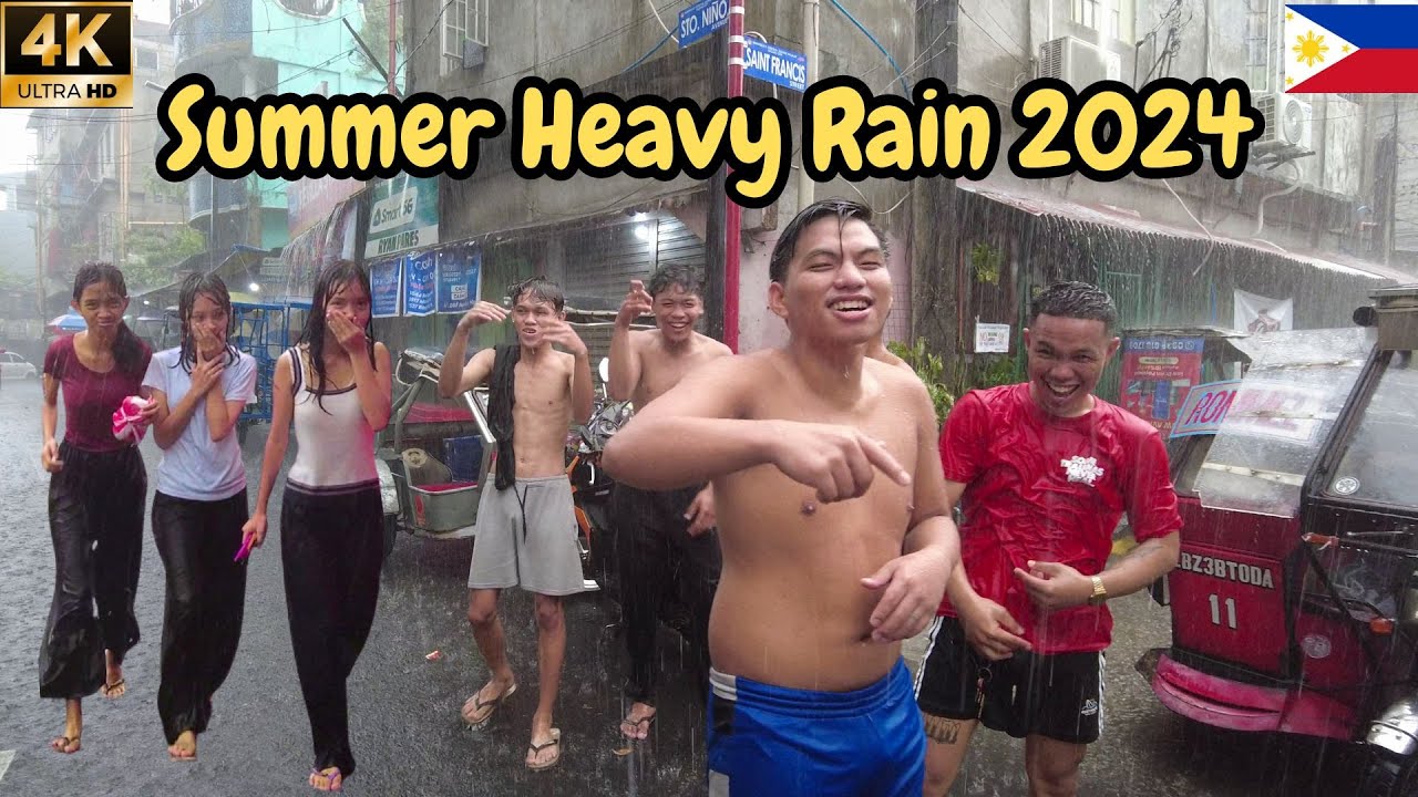 First Summer Heavy Rain in Central Signal Village, Taguig City | 4K