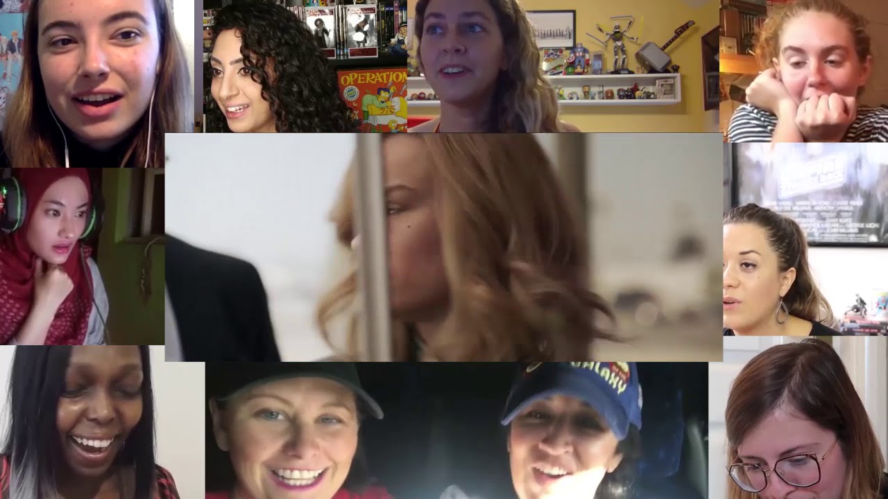 Marvel Studios' Captain Marvel   Official Trailer -  All Girls REACTION MASHUP