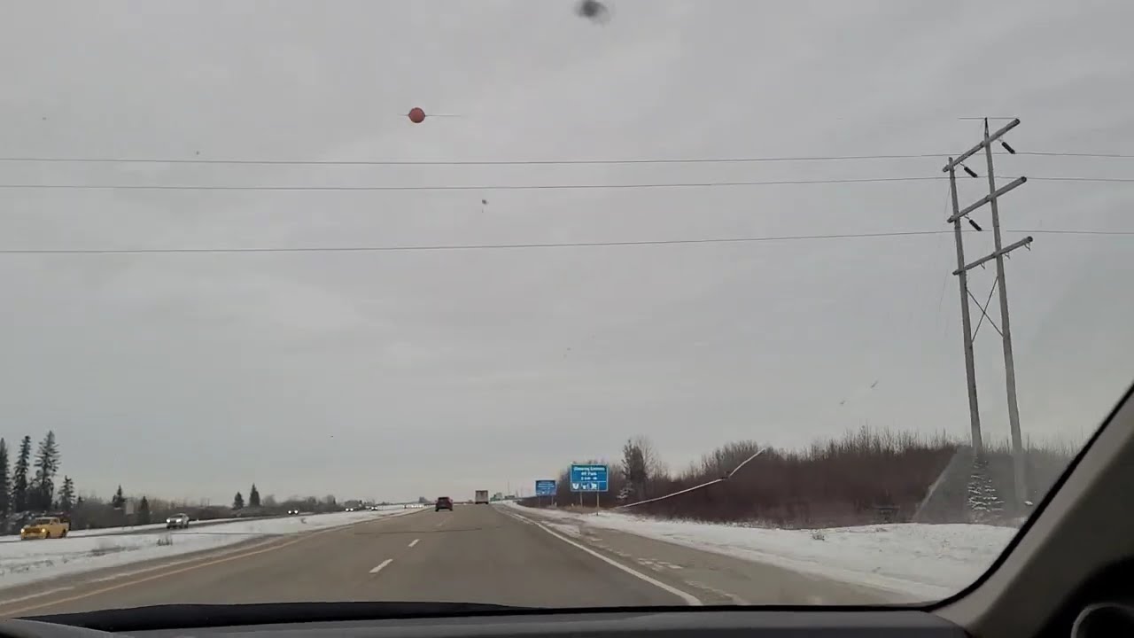 Edmonton Winter Drive  Anthony Henday North to Yellowhead West Loop Snowy Roads