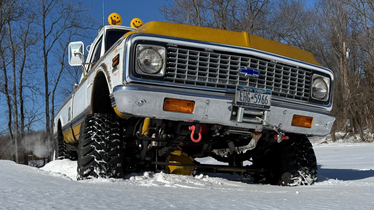 1972 Chevy k20 #4wheeling #snow #farm #454bigblock #chevytrucks #k20 #1972 