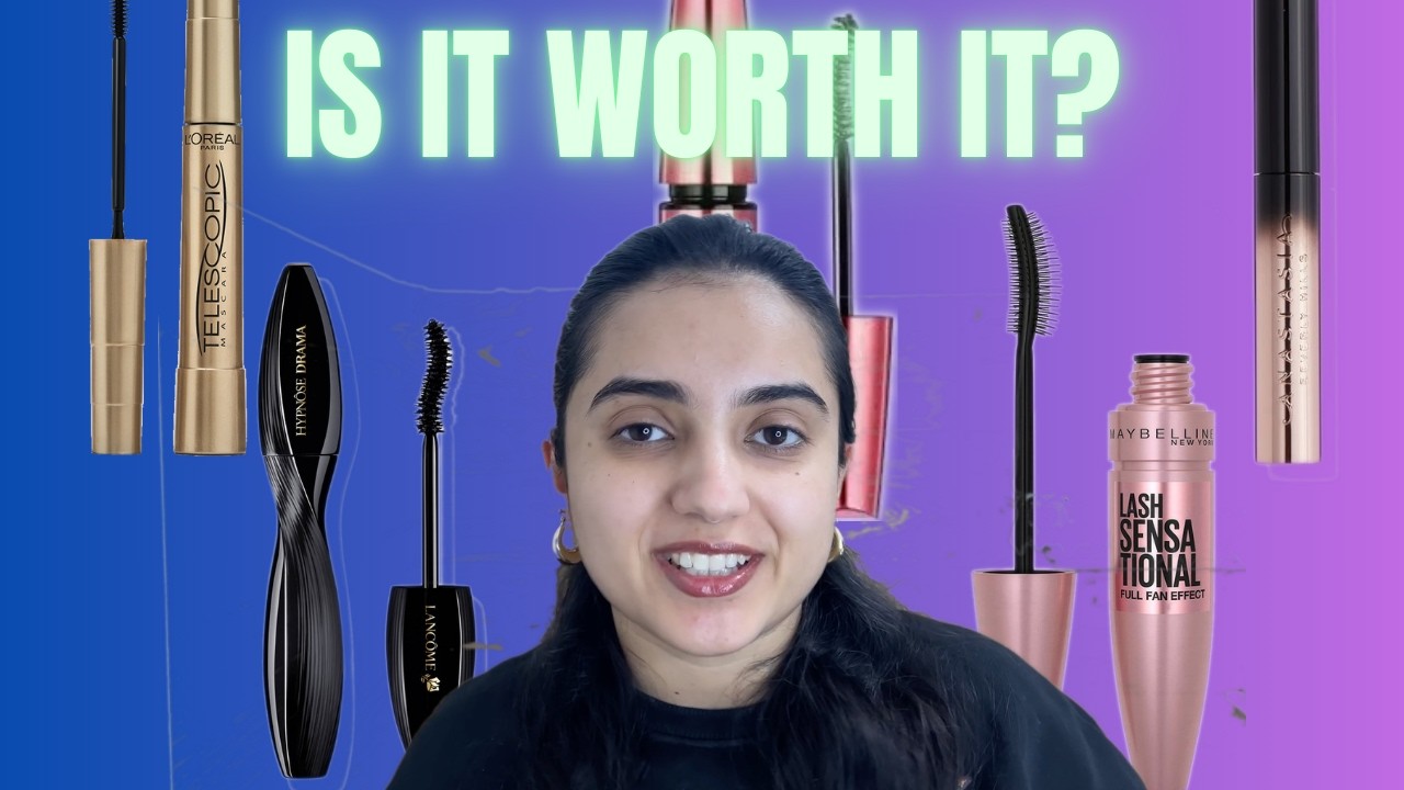 testing 8 viral mascaras - from rare beauty to lancome