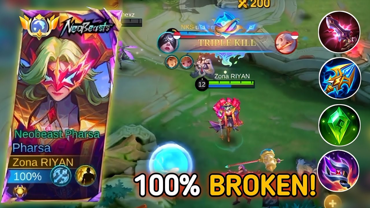 100% BROKEN 🔥! PHARSA BEST BUILD AND EMBLEM 2026 | (youmusttry) | PHARSA - MLBB