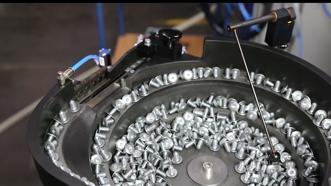 Wendelförderer ZEB, Stationärschrauber SEK für kopflastige Schrauben; Lieferant: Weber