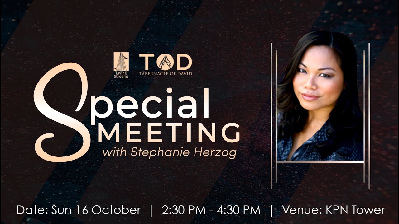 Special Meeting with Stephanie Herzog| 16 Oct 22 | 14.30 hr.