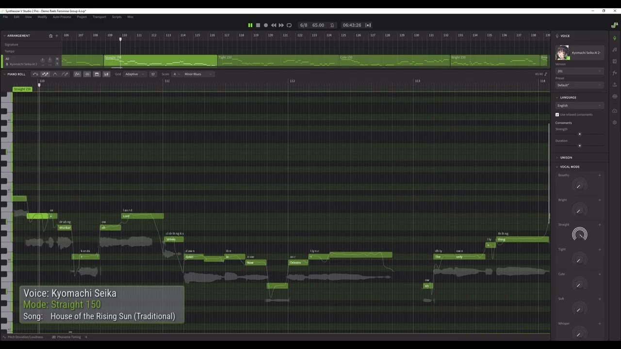English Voice Demo Synth V: Kyomachi S., Ling Wan, miki, Miyamai M., Nakuru, Natsume I., Nekomura I.