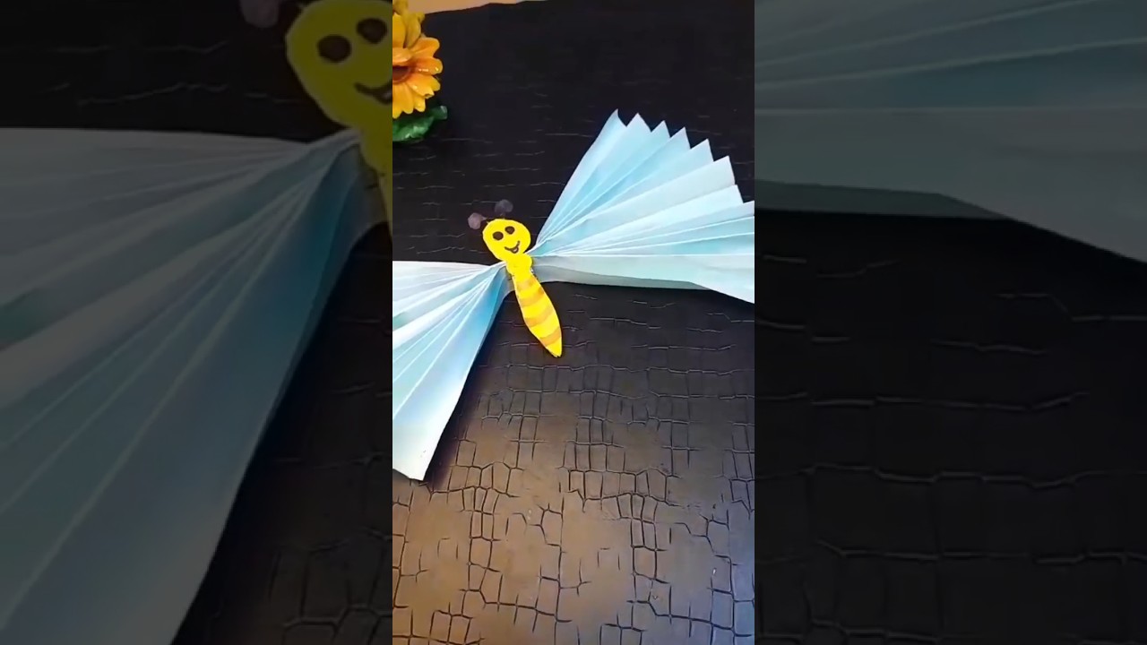 Butterfly making by paper🫠/paper craft/paper fun/YouTube shorts#magicalcrafts