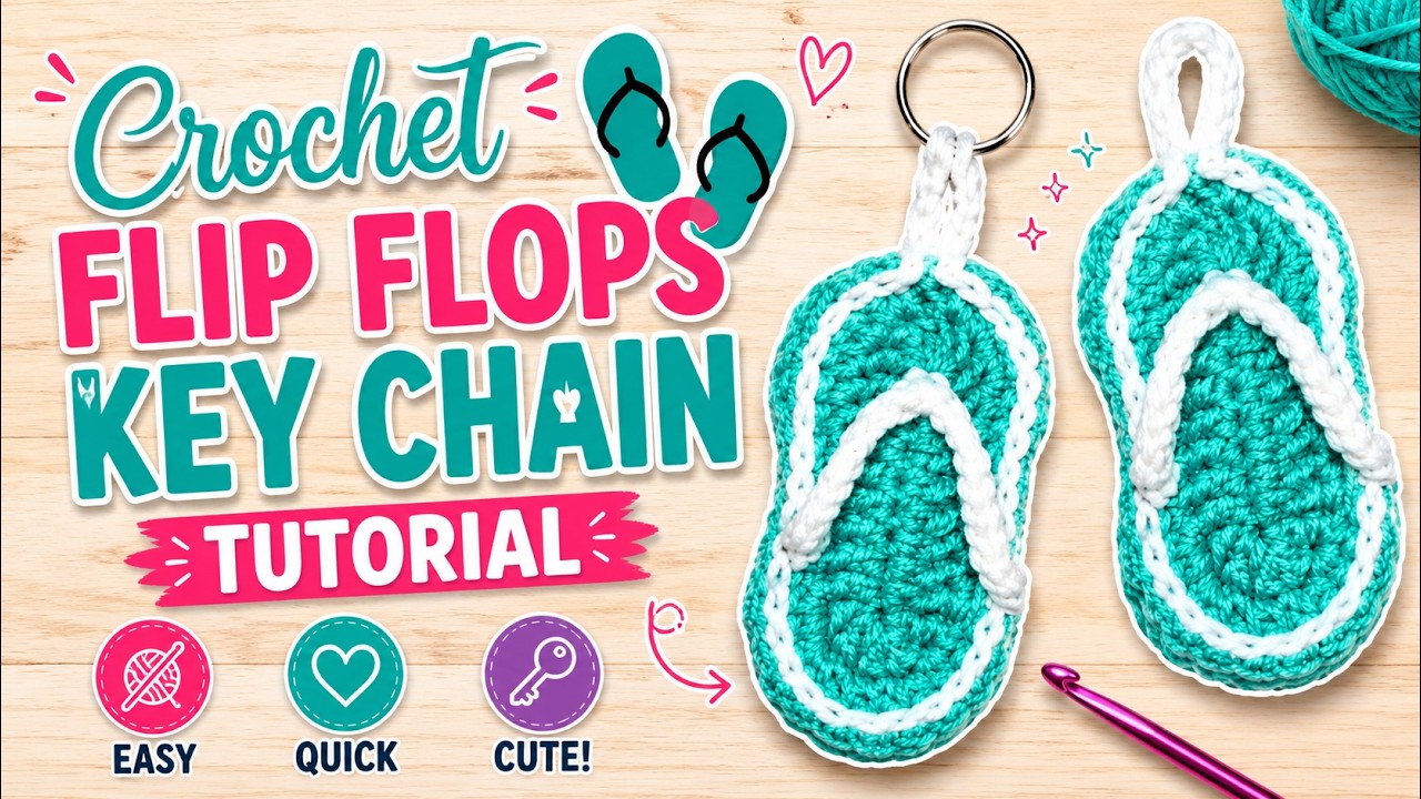 How to Crochet Flip-Flops Keychain Tutorial | Crochet Keychain DIY