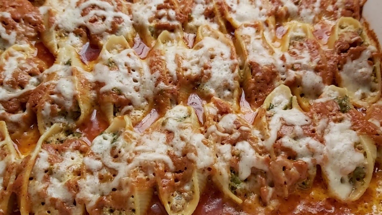 stuffed pasta shells recipe | معكرونة الاصداف المحشية بأبسط طريقة و بطعم خيالي