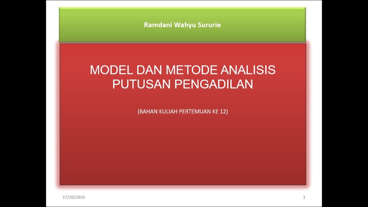 Metode dan Analisis Putusan