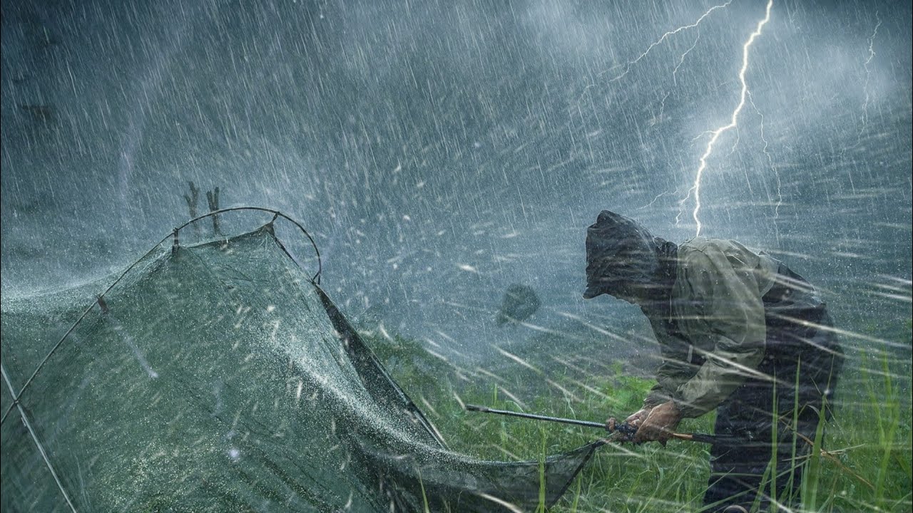 WOW‼️ THE MOST EXCITING EXPERIENCE💯CAMPING IN HEAVY RAIN THAT SCARED ME THE MOST⛈️