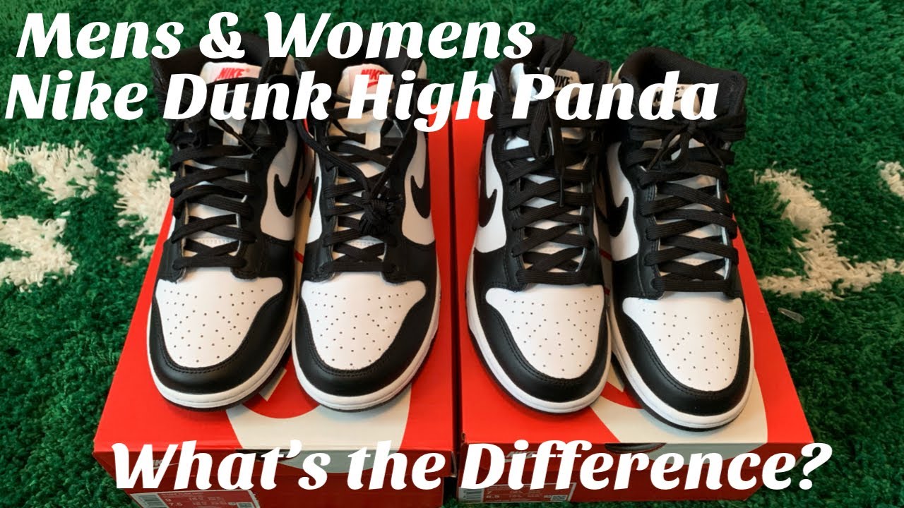 Сравнение мужских и женских кроссовок Nike Dunk High Panda. Отличаются ли они? Обзор Nike Dunk High Panda.