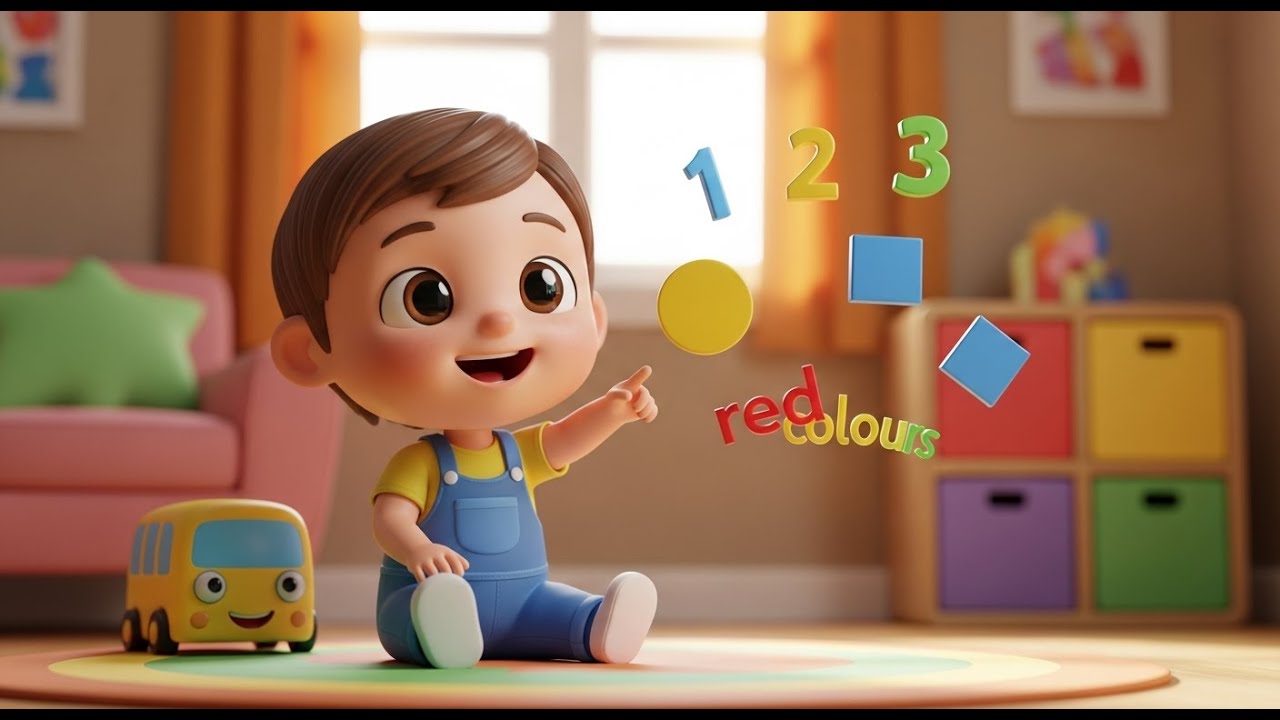 Learning at Home 🏠🎨 | Numbers, Shapes & Colors | Kids Nursery Rhymes