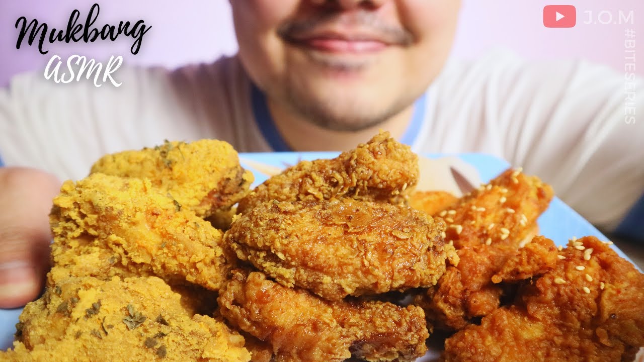 ASMR KOREAN CHICKEN WINGS REAL MUKBANG 먹방 | Just One More #BITESERIES
