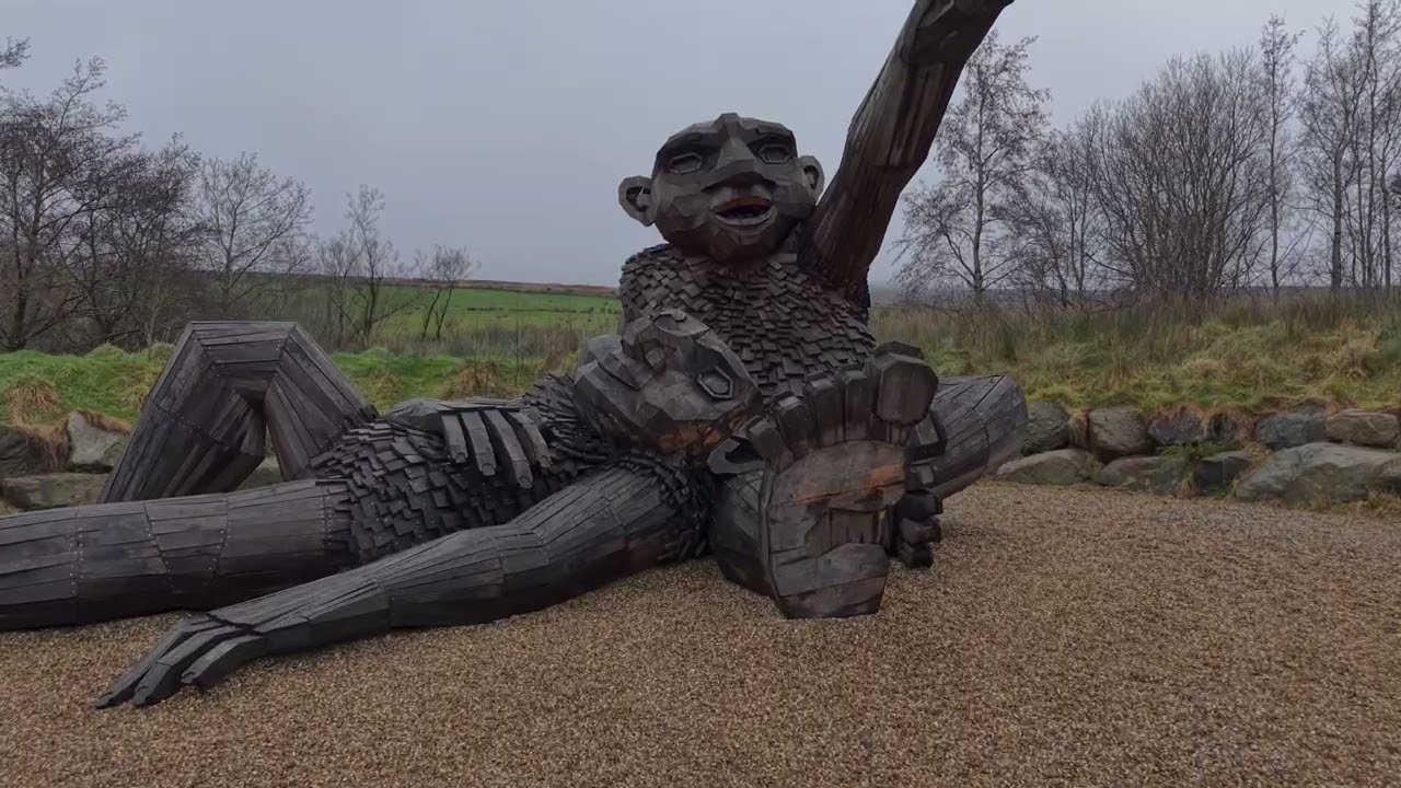 Nowanois: The Storyteller’s #northernireland #tour #dji #drone #tourism #travel #fyp #sculpture 