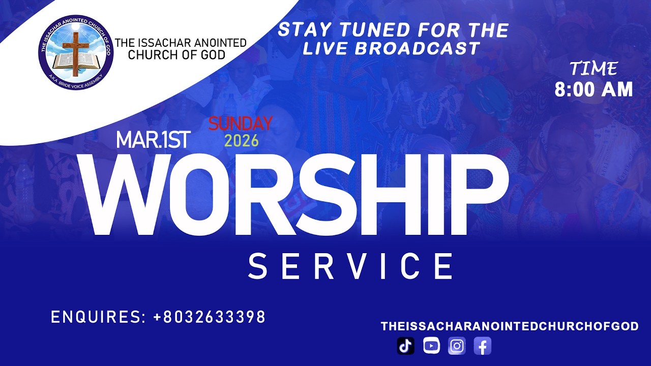 LIVE: WORSHIP SERVICE || SUN.1ST MAR 2026||#theissacharanointedchurchofgod |