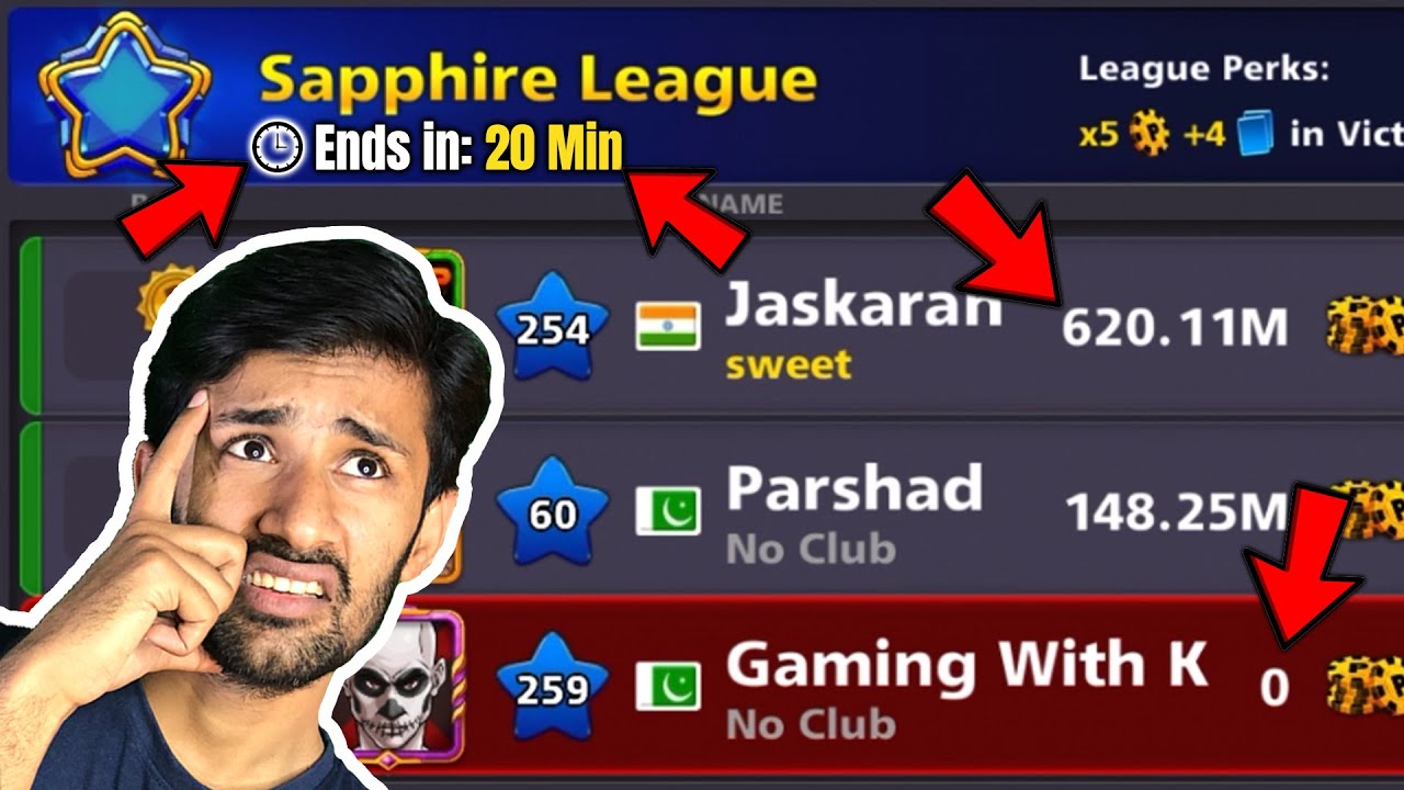 8 Ball Pool - Can We Win This SAPPHIRE League in The Last Hours - GamingWithK