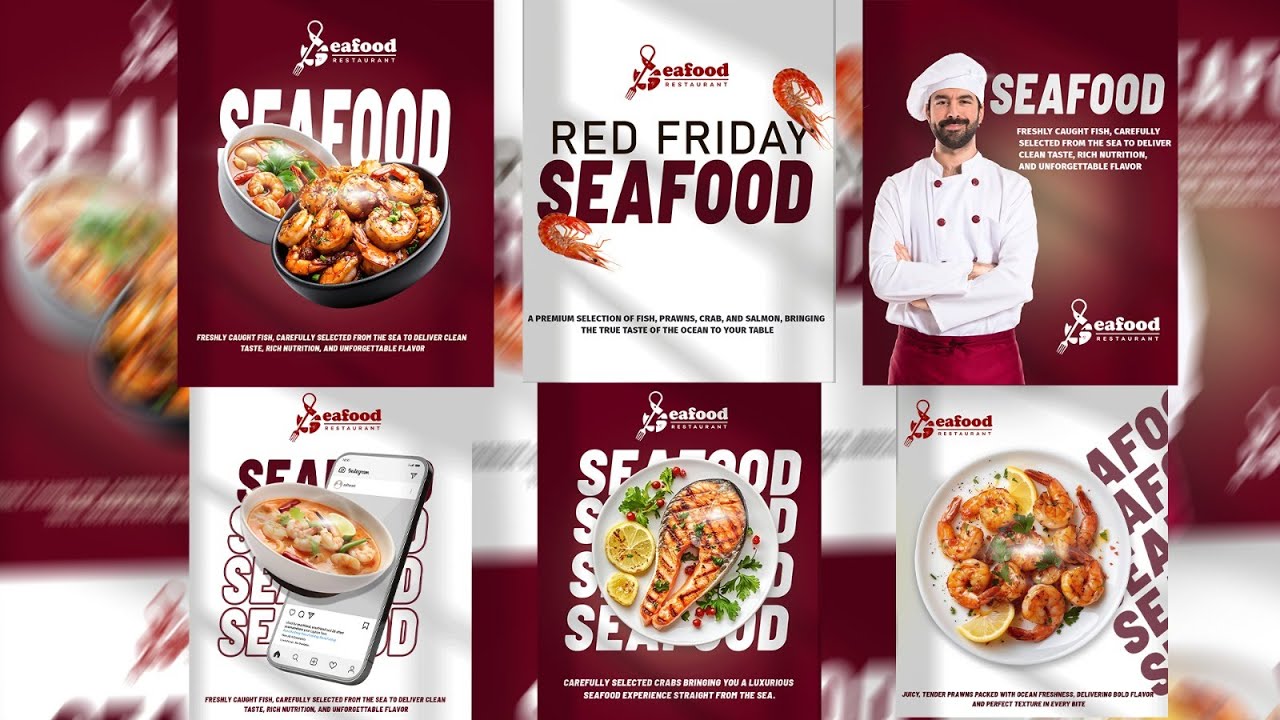 Seafood Poster in Photoshop | Step-by-Step Restaurant Ad Design