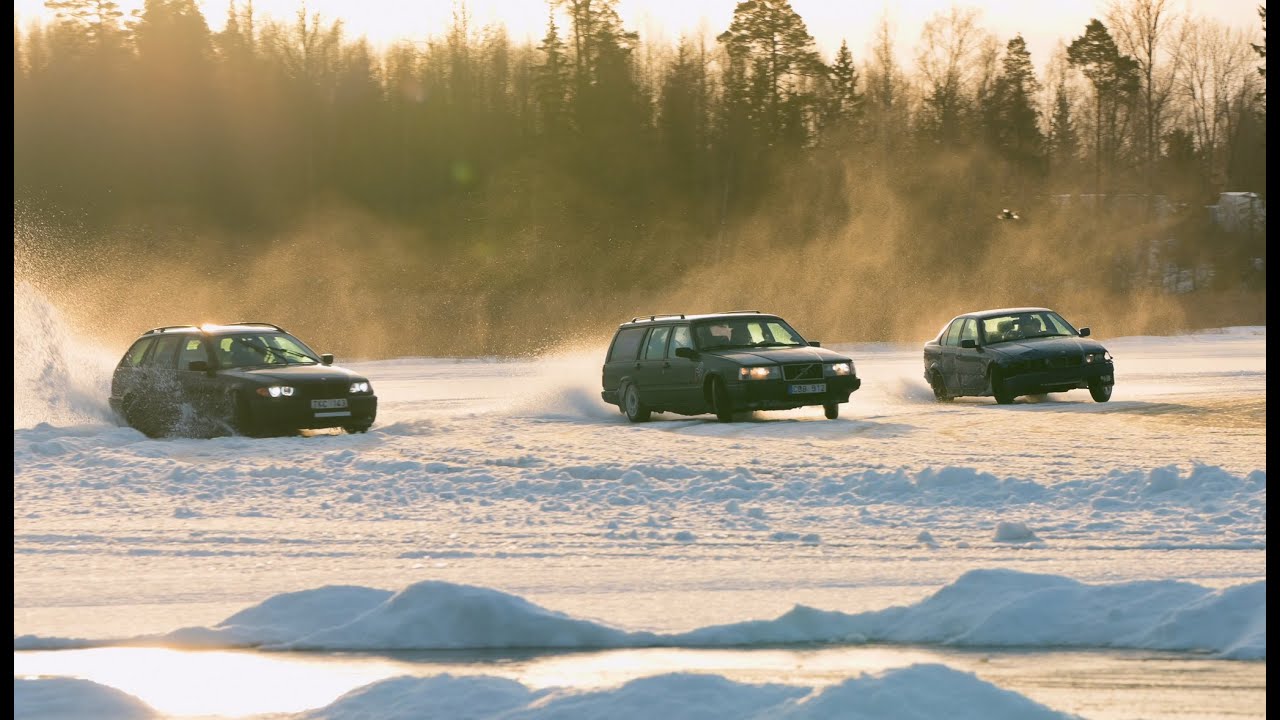 Drifting on a frozen lake in Västmanland.