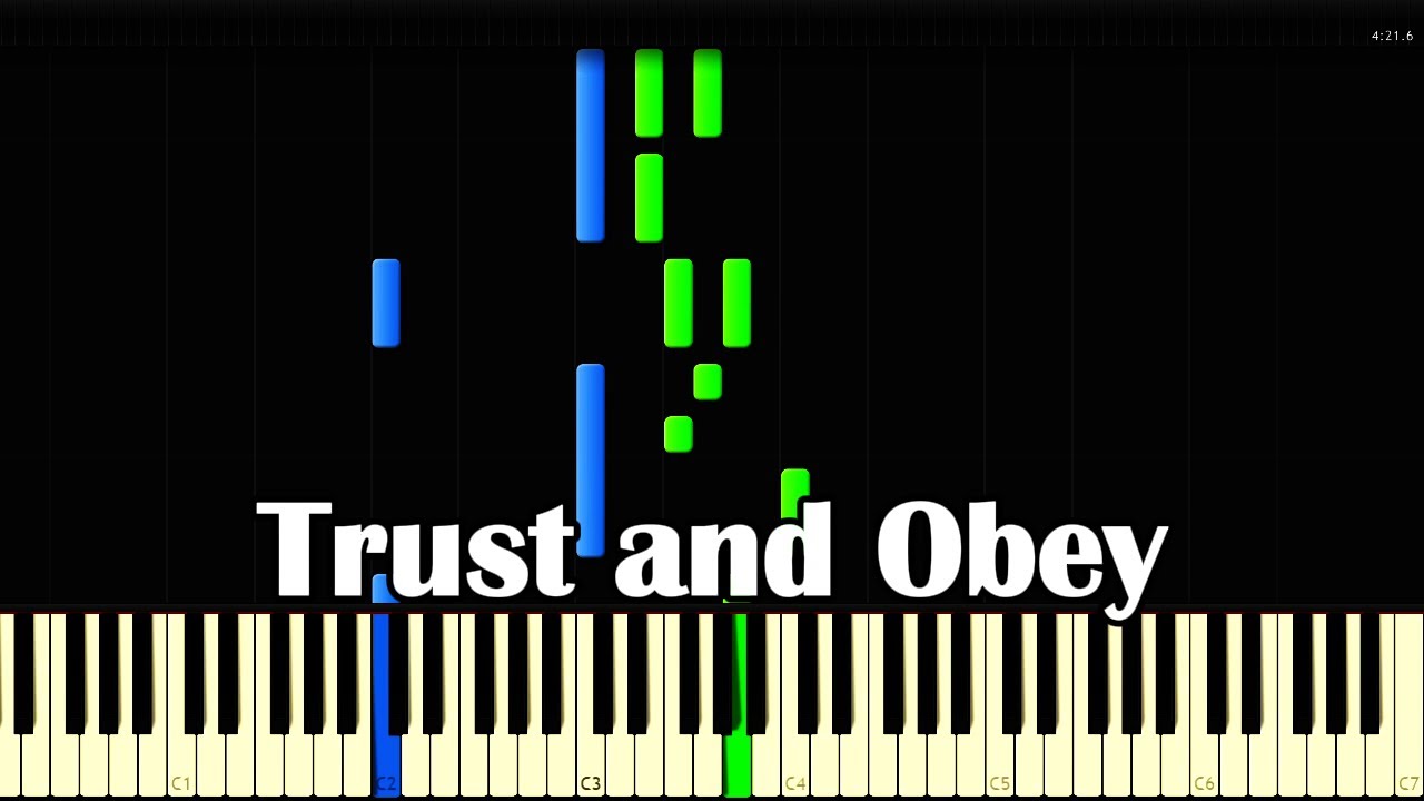Trust and Obey | When we walk with the Lord - Synthesia Piano Tutorial