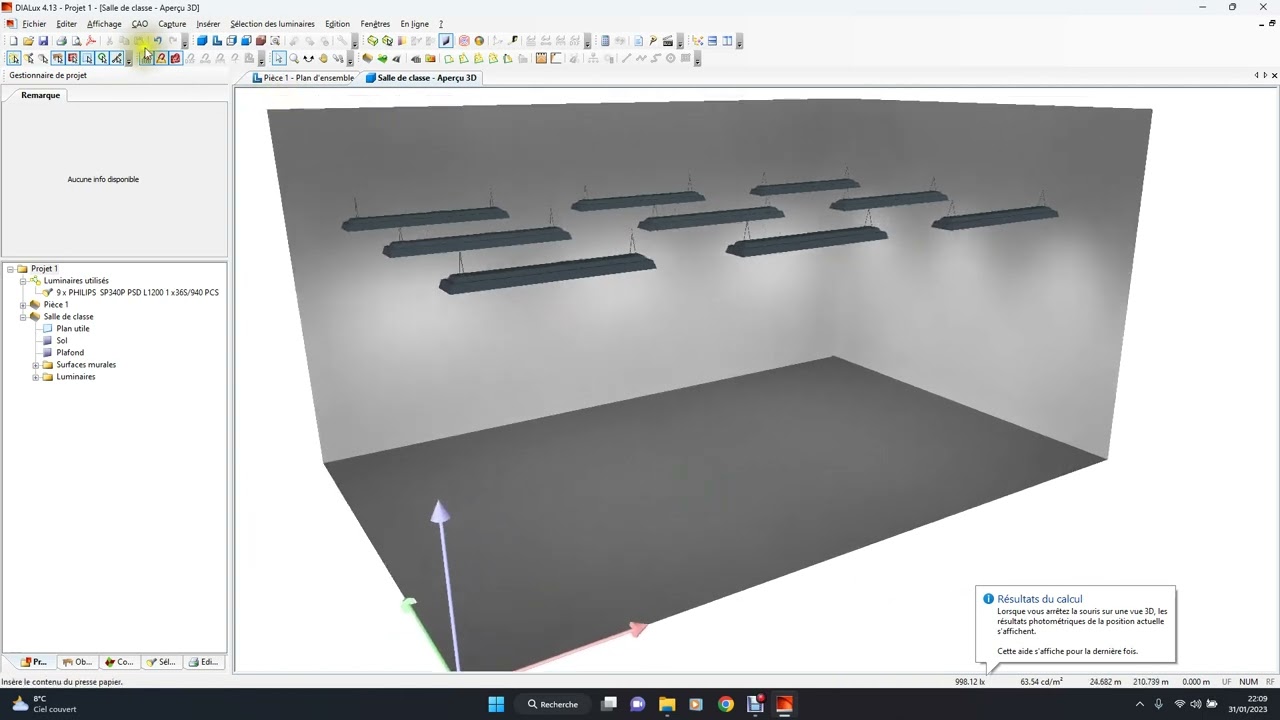 Tutoriel pour la prise en main de Dialux 4.13