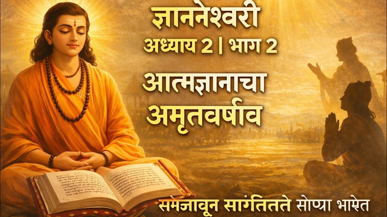ज्ञानेश्वरी अध्याय- २ भाग- २ | स्थितप्रज्ञाचे लक्षण आणि आत्मतत्त्वाचे सखोल स्पष्टीकरण | 