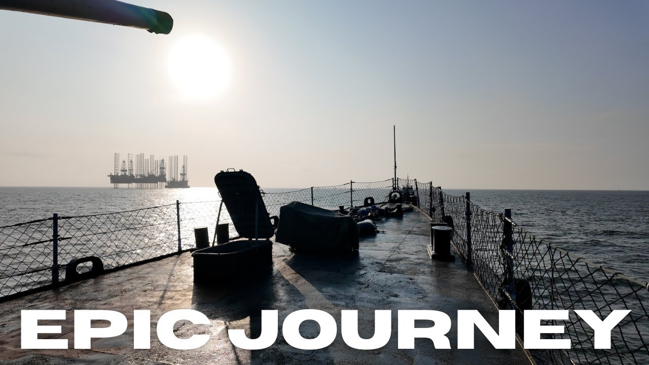 WWII Warship's Journey to Drydock - Timelapse Footage
