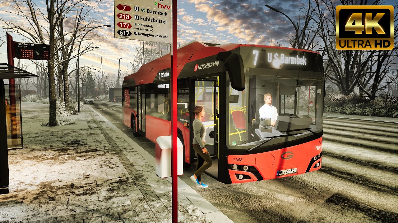 The Bus Hamburg City DLC | Line 7 | 4K Ultra HD | GAMEPLAY !