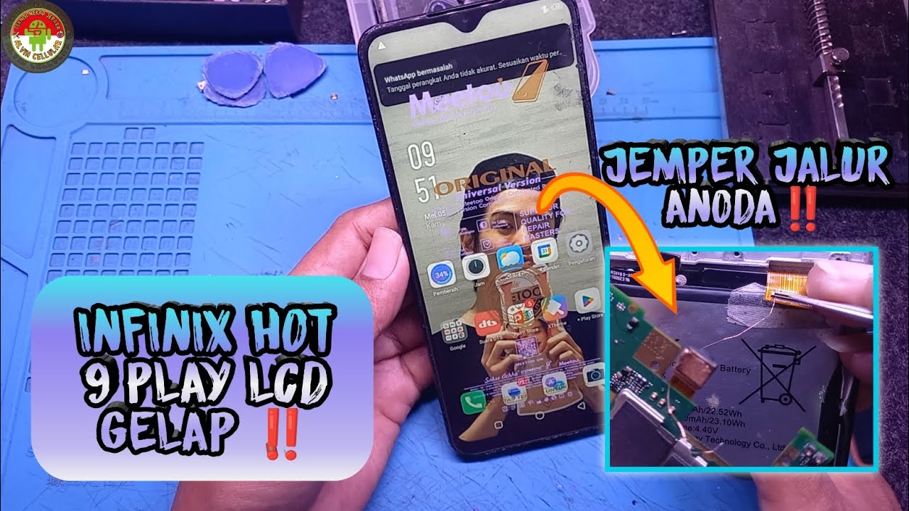 INFINIX HOT 9 PLAY LAMPU LCD GELAP, PUTUS JALUR ANODA‼️