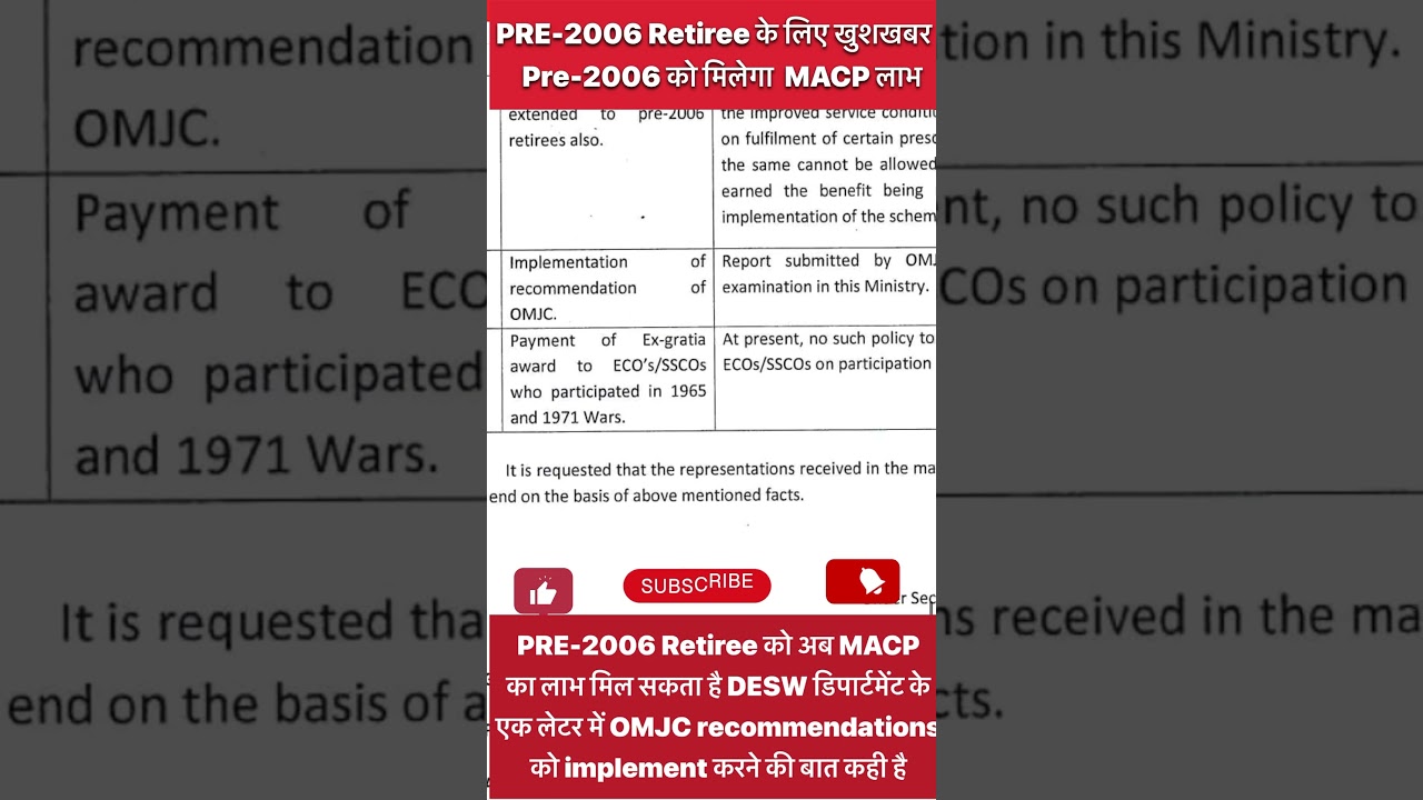 Pre-2006 Retiree को MACP-OMJC Report!  2006 से पहले रिटायर्ड सभी को MACP का लाभ मिलेगा? @ATARLLB