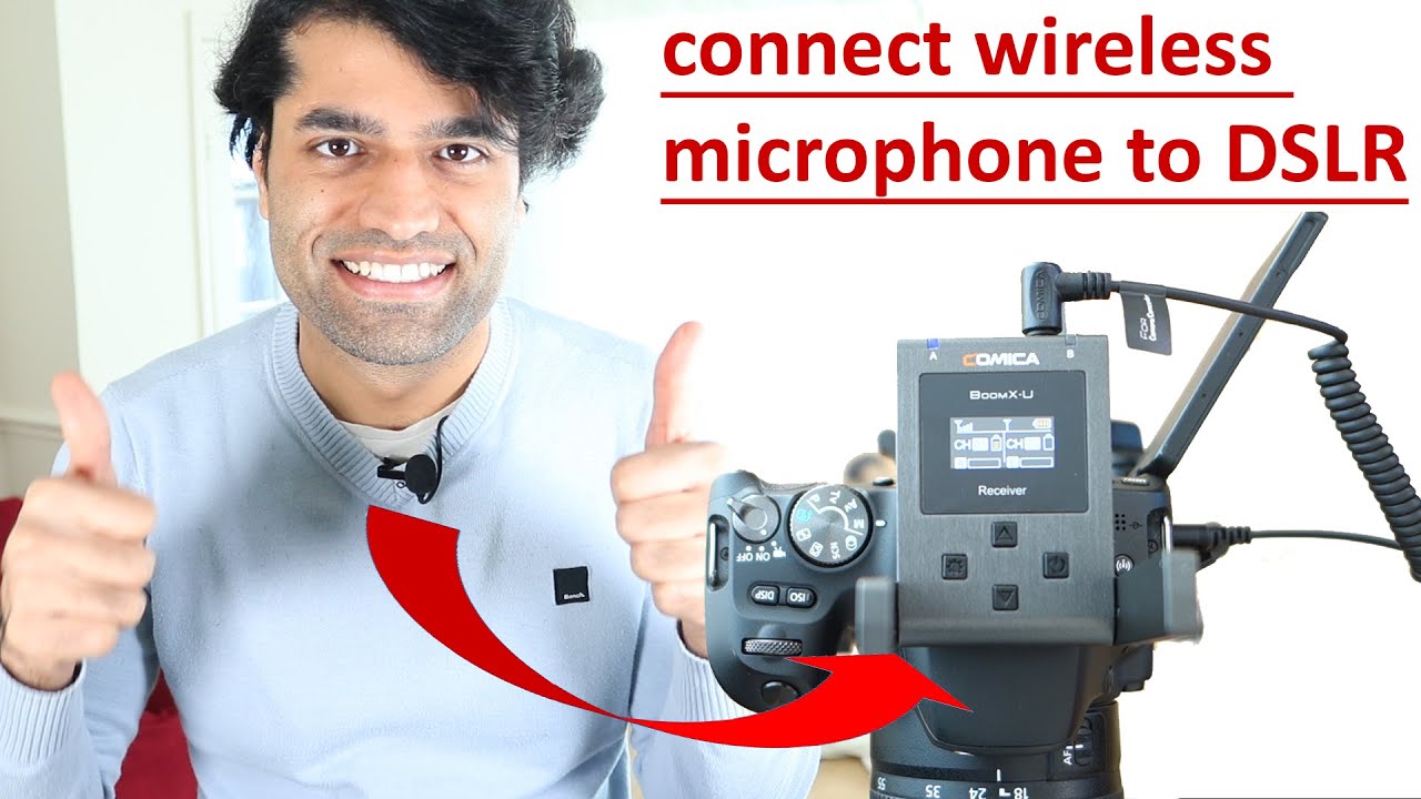 How to connect wireless microphone to DSLR
