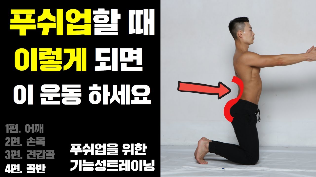 '이 자세'로 푸쉬업하면 안됩니다. [푸쉬업 기능성트레이닝 4편-골반]
