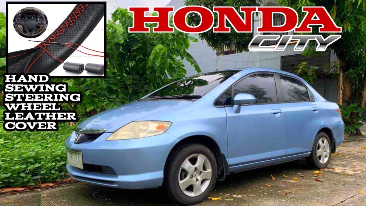 HAND SEWING STEERING WHEEL LEATHER COVER FOR HONDA CITY IDSI