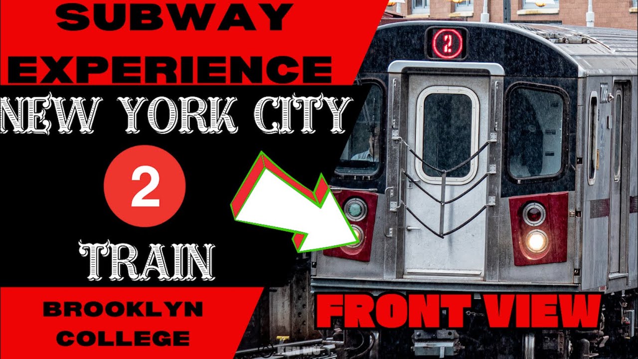 New York City Subway 2 Express Train (to Flatbush Av) Front View
