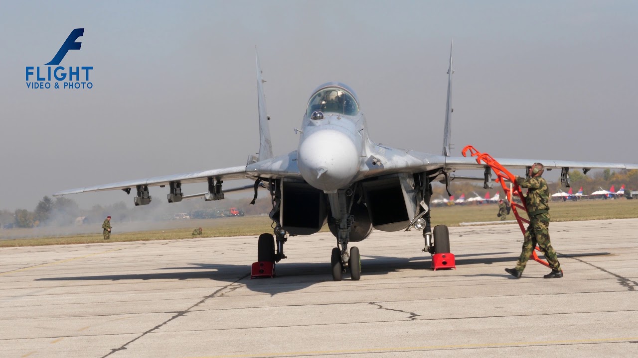 Combat Aircraft MiG 29 Switch Off the Engines Serbian Air Force Batajnica Air Base ORIGINAL SOUND