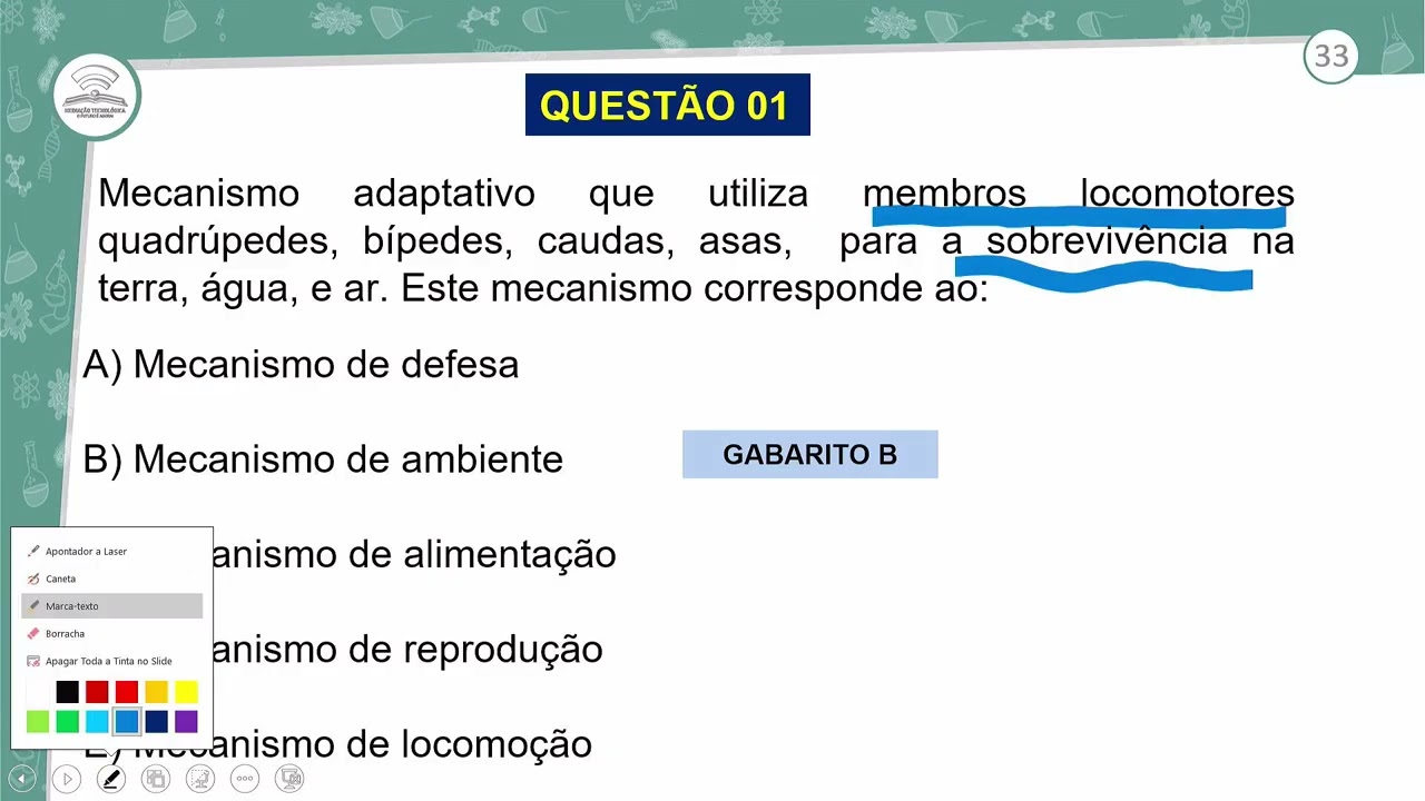 28.2 - REVISÃO E CORREÇÃO - ADAPTAÇÃO DOS SERES VIVOS II - BIOLOGIA - 3º ANO E.M - AULA 28.2/2026