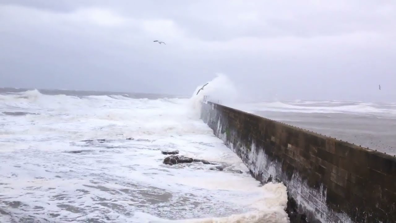 Crazy Sea Foam Invasion in the UK Hartlepool, Headland, England 23-03-2013