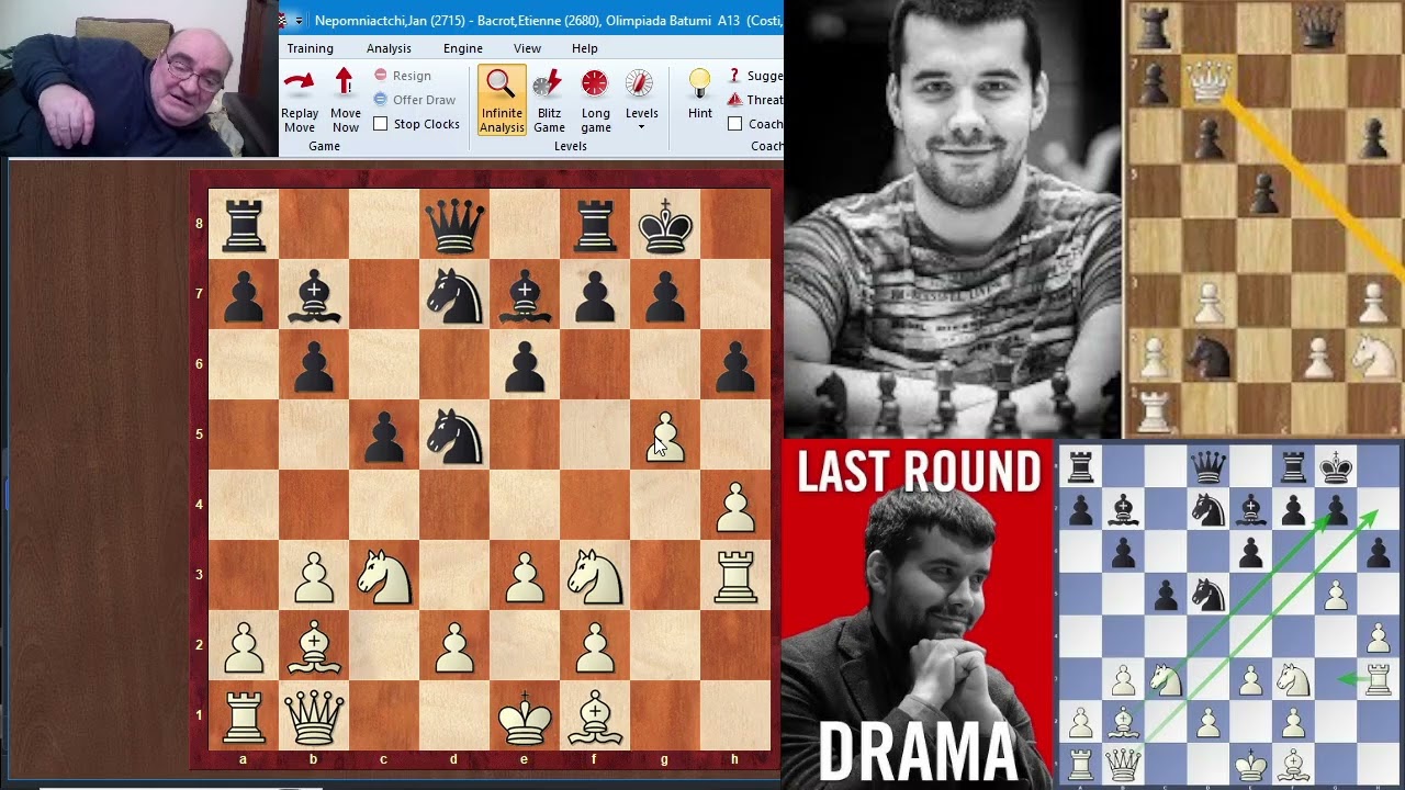 Sesiunea 441: Ian Nepomniachtci vs Etienne Bacrot, runda 11, Batumi, 2018