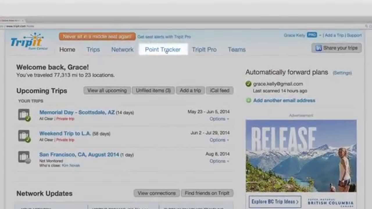 Point Tracker with TripIt Pro-- Learn more!